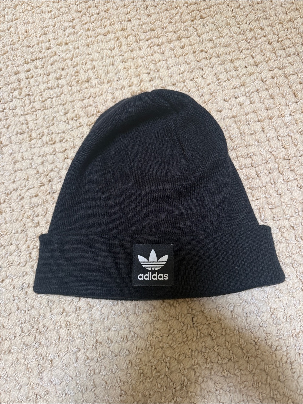 adidas Black Trefoil Knit Cuff Beanie